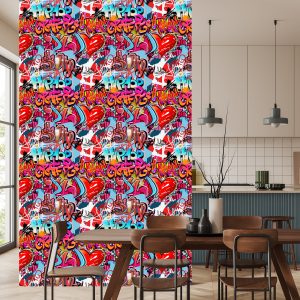 Papier Peint Graffiti Avec Des Nuances De Rouge – Image 4