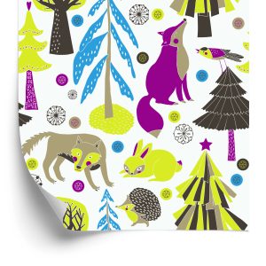 Papier Peint Pour Les Enfants - Matinée Des Animaux De La Forêt – Image 2