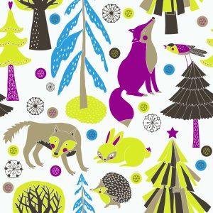 Papier Peint Pour Les Enfants - Matinée Des Animaux De La Forêt – Image 1