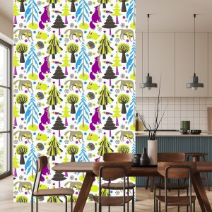 Papier Peint Pour Les Enfants - Matinée Des Animaux De La Forêt – Image 4