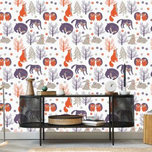 Papier Peint Pour Les Enfants - Animaux De La Forêt – Image 5