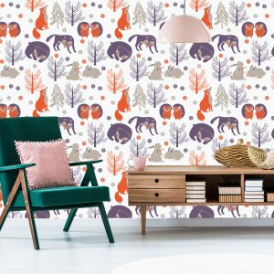 Papier Peint Pour Les Enfants - Animaux De La Forêt – Image 6