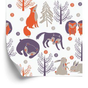 Papier Peint Pour Les Enfants - Animaux De La Forêt – Image 2