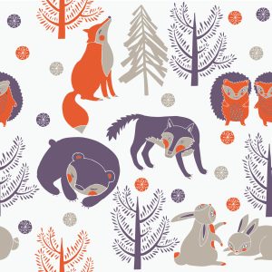 Papier Peint Pour Les Enfants - Animaux De La Forêt – Image 1