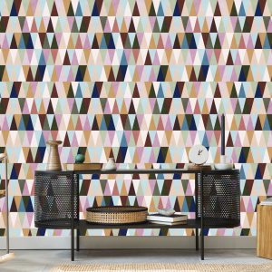 Papier Peint Triangles Rétro Multicolores – Image 5