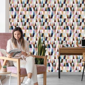 Papier Peint Triangles Rétro Multicolores – Image 7