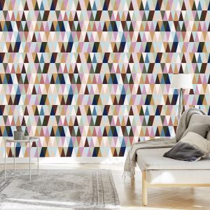 Papier Peint Triangles Rétro Multicolores – Image 3