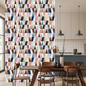 Papier Peint Triangles Rétro Multicolores – Image 4