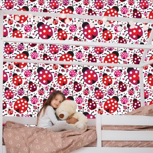 Papier Peint Pour La Chambre Des Filles, Coeurs De Coccinelles – Image 7