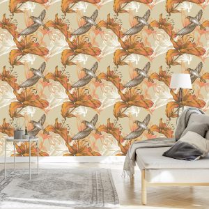 Papier Peint Oiseaux Et Fleurs – Image 3