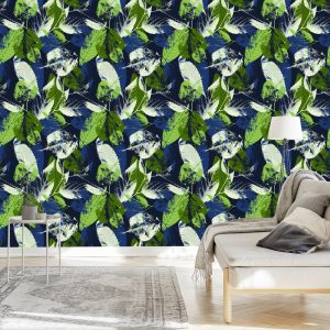 Papier Peint Feuilles Colorées À La Mode – Image 3