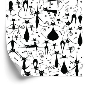 Papier Peint Chats Heureux Noirs – Image 2