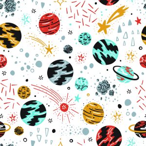 Papier Peint Planètes Et Étoiles Filantes – Image 1
