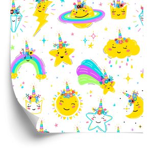 Papier Peint Nuages ​​D'étoiles Et Un Arc-En-Ciel – Image 2