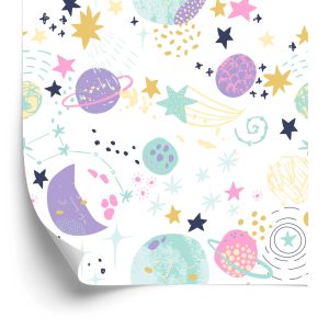 Papier Peint Étoiles Filantes Et Planètes – Image 2