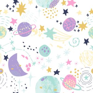 Papier Peint Étoiles Filantes Et Planètes – Image 1