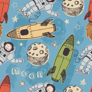 Papier Peint Cosmonautes Parmi Les Planètes – Image 1