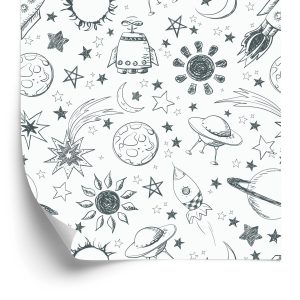 Papier Peint Galaxie Noir Et Blanc – Image 2