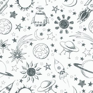 Papier Peint Galaxie Noir Et Blanc – Image 1