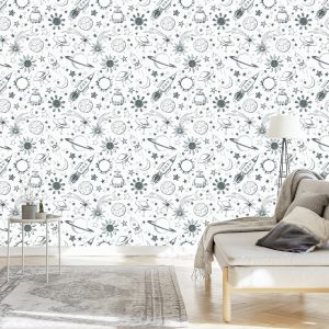 Papier Peint Galaxie Noir Et Blanc – Image 3