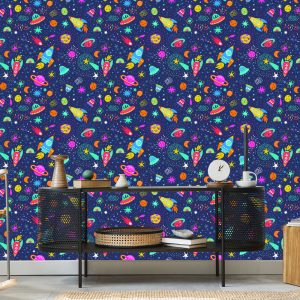 Papier Peint Galaxie Colorée Et Fusées – Image 5