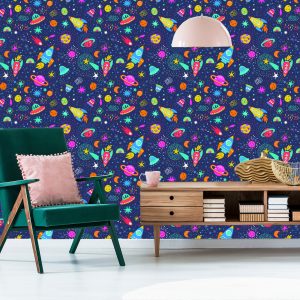 Papier Peint Galaxie Colorée Et Fusées – Image 6