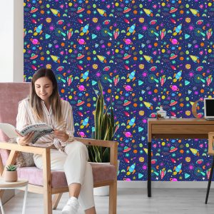 Papier Peint Galaxie Colorée Et Fusées – Image 7