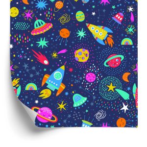 Papier Peint Galaxie Colorée Et Fusées – Image 2