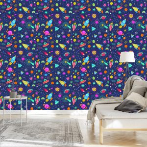 Papier Peint Galaxie Colorée Et Fusées – Image 3