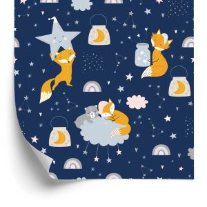 Papier Peint Renards Et Ours En Peluche Dans L'espace – Image 2