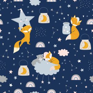 Papier Peint Renards Et Ours En Peluche Dans L'espace – Image 1