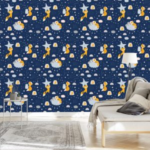 Papier Peint Renards Et Ours En Peluche Dans L'espace – Image 3