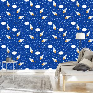 Papier Peint Fusées Spatiales Et Coeurs – Image 3