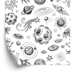 Papier Peint Cosmos Noir Et Blanc – Image 2