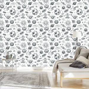 Papier Peint Cosmos Noir Et Blanc – Image 3