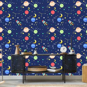 Papier Peint Fusées Spatiales Colorées – Image 5