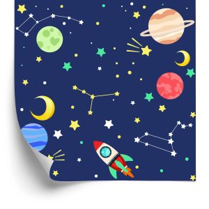Papier Peint Fusées Spatiales Colorées – Image 2
