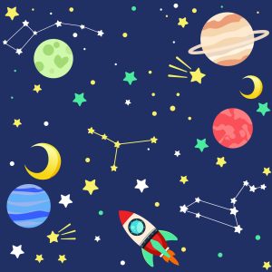 Papier Peint Fusées Spatiales Colorées – Image 1