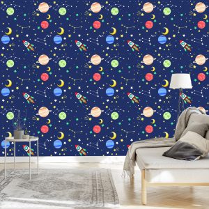 Papier Peint Fusées Spatiales Colorées – Image 3
