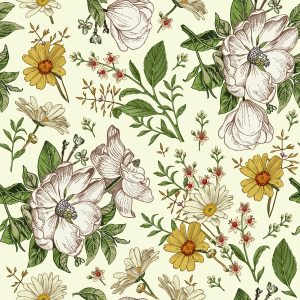 Papier Peint Roses Sauvages Et Camomille – Image 1