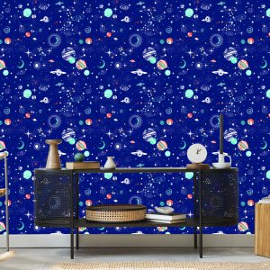 Papier Peint Vers La Chambre Du Garçon, La Planète, Le Cosmos, L'étoile – Image 5