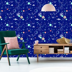 Papier Peint Vers La Chambre Du Garçon, La Planète, Le Cosmos, L'étoile – Image 6