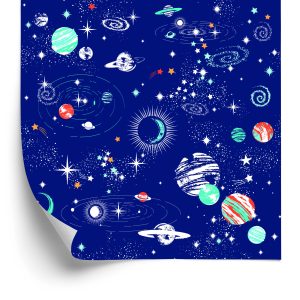 Papier Peint Vers La Chambre Du Garçon, La Planète, Le Cosmos, L'étoile – Image 2