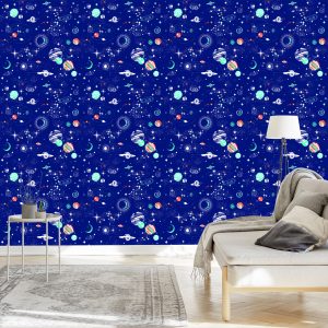 Papier Peint Vers La Chambre Du Garçon, La Planète, Le Cosmos, L'étoile – Image 3