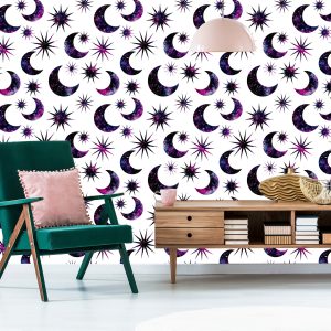 Papier Peint Soleil, Lune, Dans, Galaxie, Style – Image 6