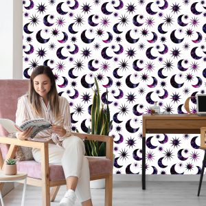 Papier Peint Soleil, Lune, Dans, Galaxie, Style – Image 7