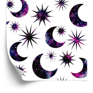 Papier Peint Soleil, Lune, Dans, Galaxie, Style – Image 2