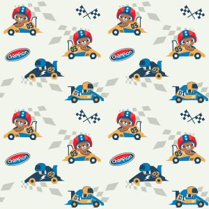 Papier Peint Voitures De Course Et Ours En Peluche – Image 1