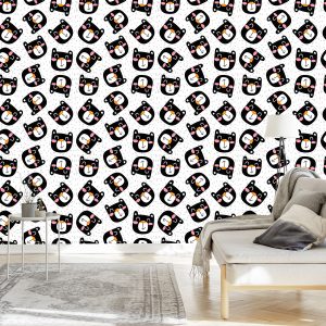Papier Peint Chats Noirs Souriants – Image 3
