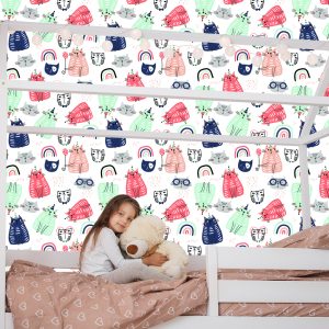 Papier Peint Pour Les Enfants - Chats Colorés - Style Scandinave – Image 7